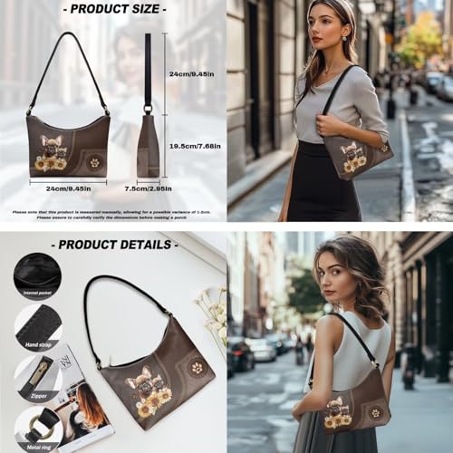 Conjunto de 2 piezas: bolso de hombro en forma de creciente y billetera de muñeca para mujer, de cuero, ideal como regalo para mamá miniatura 4