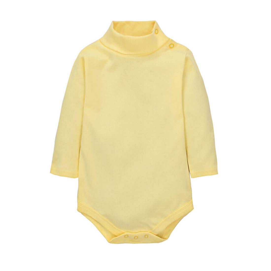 Cuteon Bambino Ragazzi Ragazze Solido Colore Di Base Dolcevita Cotone Body Tutine - Giallo Chiaro 24 Mesi - 4