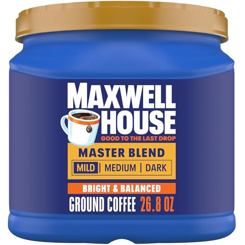 Image of Maxwell House Master Blend Mild Roast Ground Coffee, 26.8 oz Canister