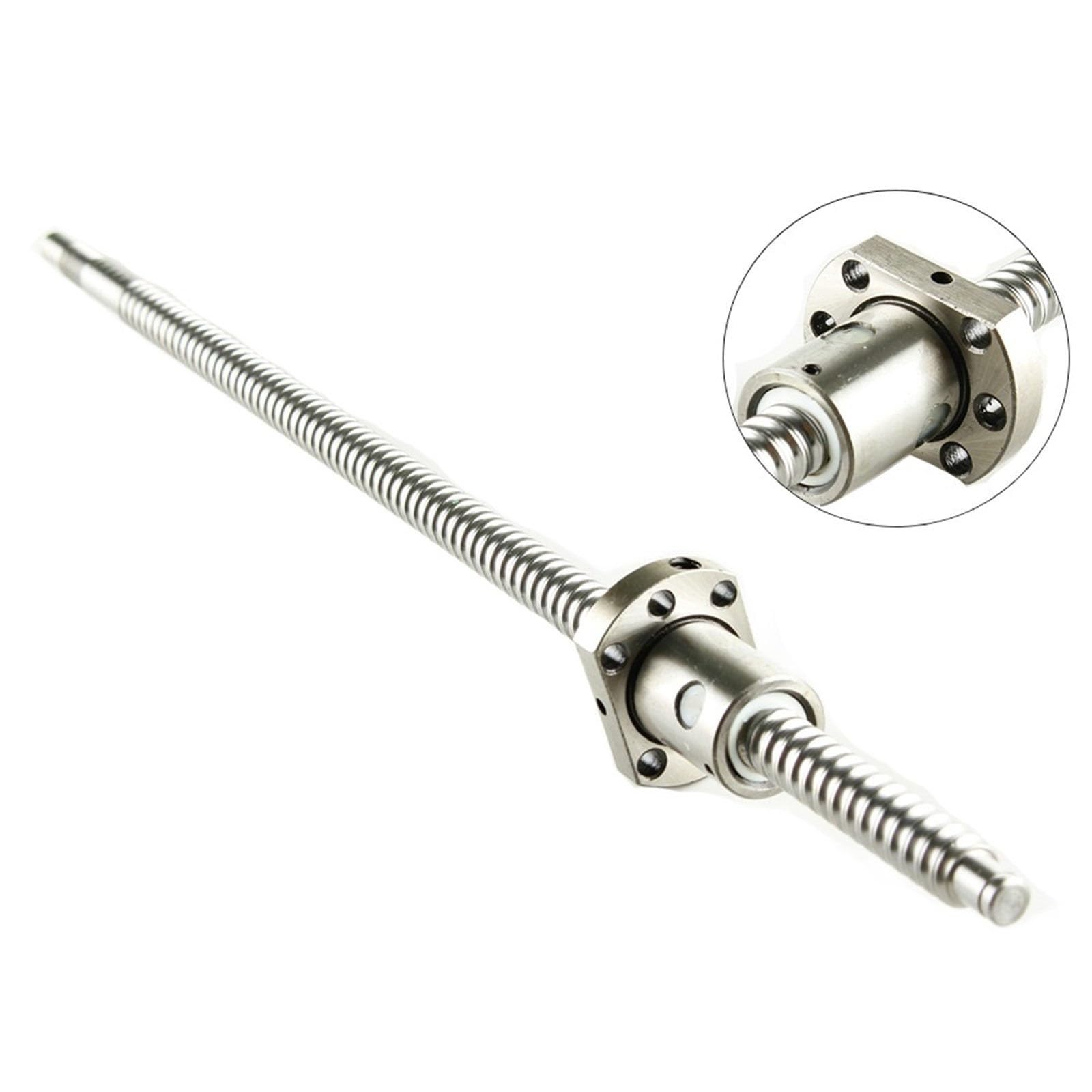 GTPBAO SFU1204 zwijana śruba kulowa, gwint prawy BK10 BF10, gwint obrabiany z kołnierzem 22 mm, nakrętka kulowa do ruchu maszyny CNC (500 mm)