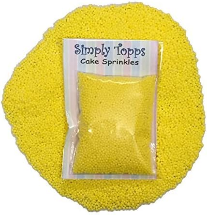 Yellow 100s & 1000s Mini Sugar Balls 30g (Approx 1mm Diameter) for Cake or cu.