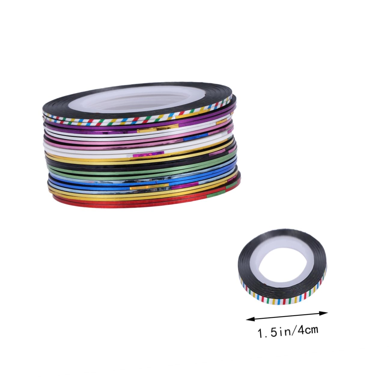 Gogogmee DIY Nail Striping Tapes 30 Rolls Holographic Gold Silver Thread for Nail Art Decor
