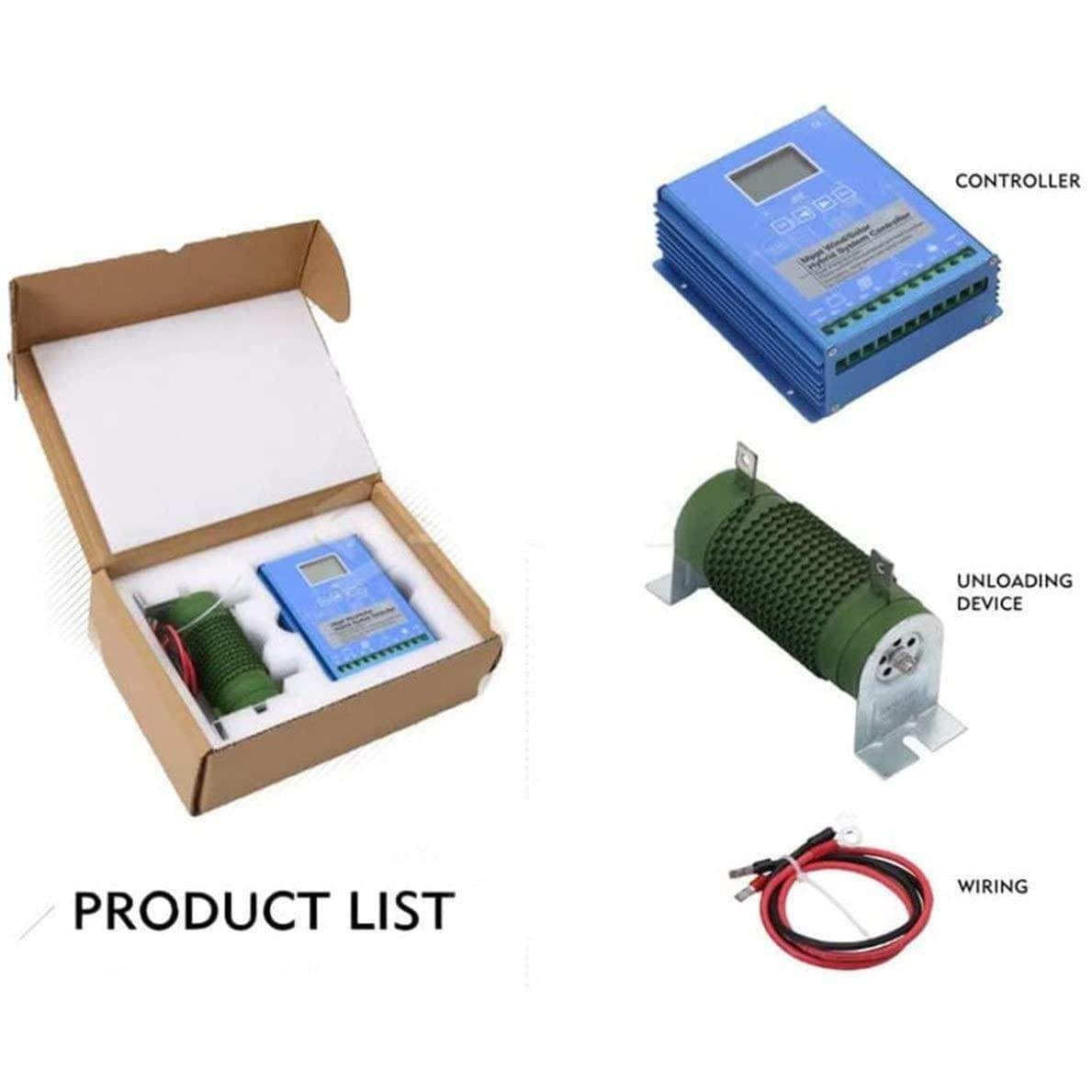 Regolatore di Carica Ibrido Eolico-Solare, Regolatore di Carica Solare MPPT off-Grid da 12 V/24 V/48 V for Turbine Eoliche con Schermo LCD, for Centrali Elettriche E Lampioni.(12v,10000w)