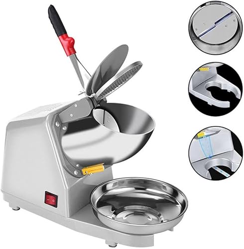 Miniatura 9 de Yahpetes Máquina eléctrica de hielo afeitado, 1 pieza, máquina eléctrica de doble cuchilla, trituradora de hielo, máquina de hacer conos de nieve,