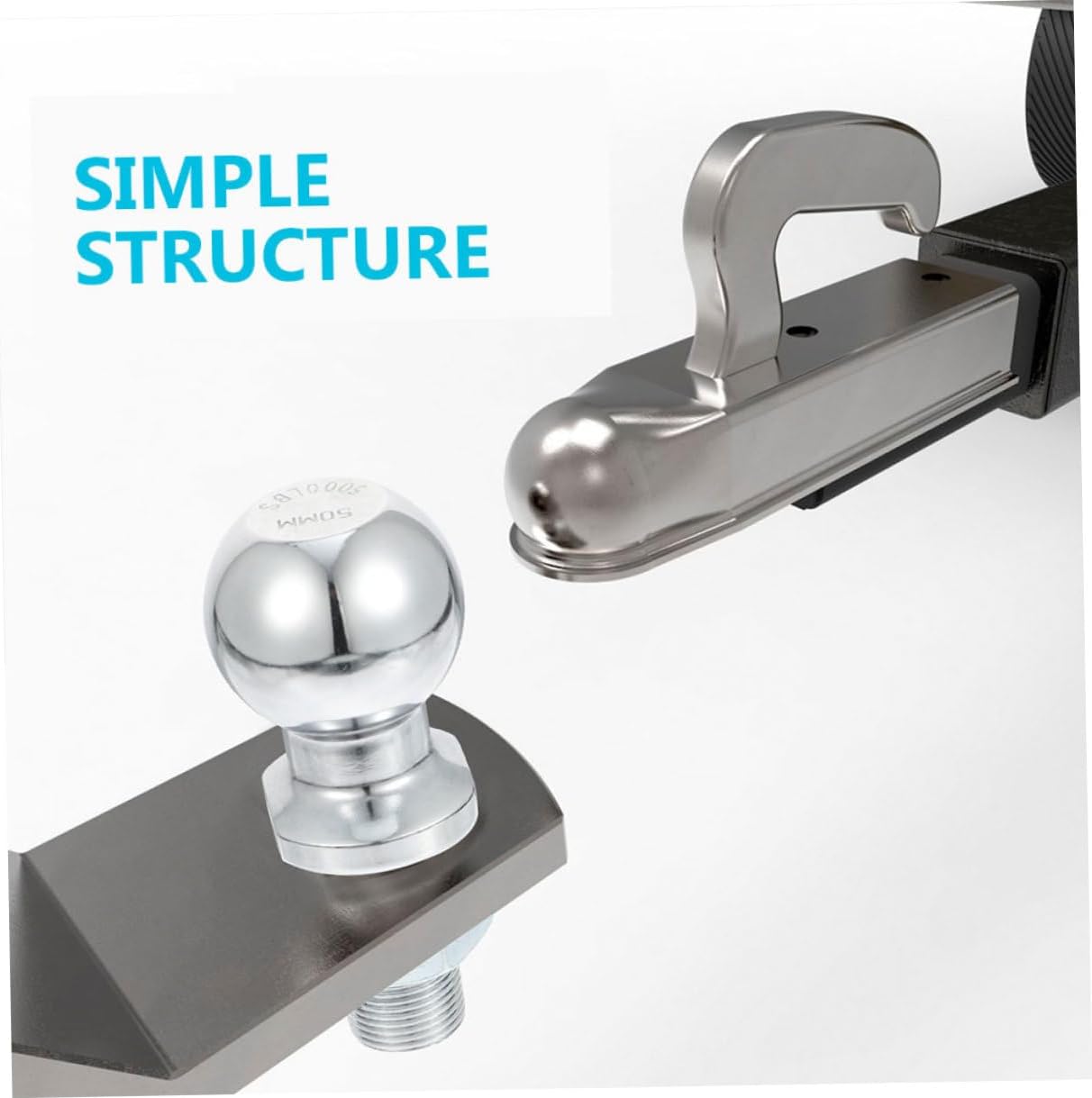 Trailer Hitch Ball with Fine Thread Tow Ball for Trailer and Yacht Campers and Suvs