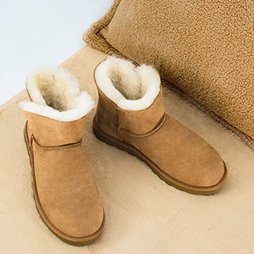 WaySoft Genuine Australia Sheepskin Snow Winter Boots for Women, Classic Water Resistance Shearling Boots Women3