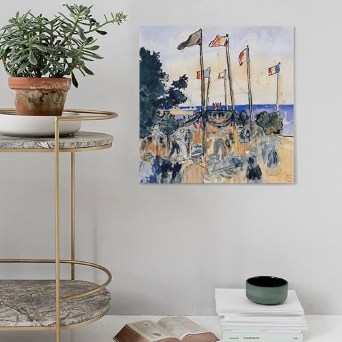 Toile Henri Edmond Cross au bord de la mer déco murale salon et bureau chic - 4