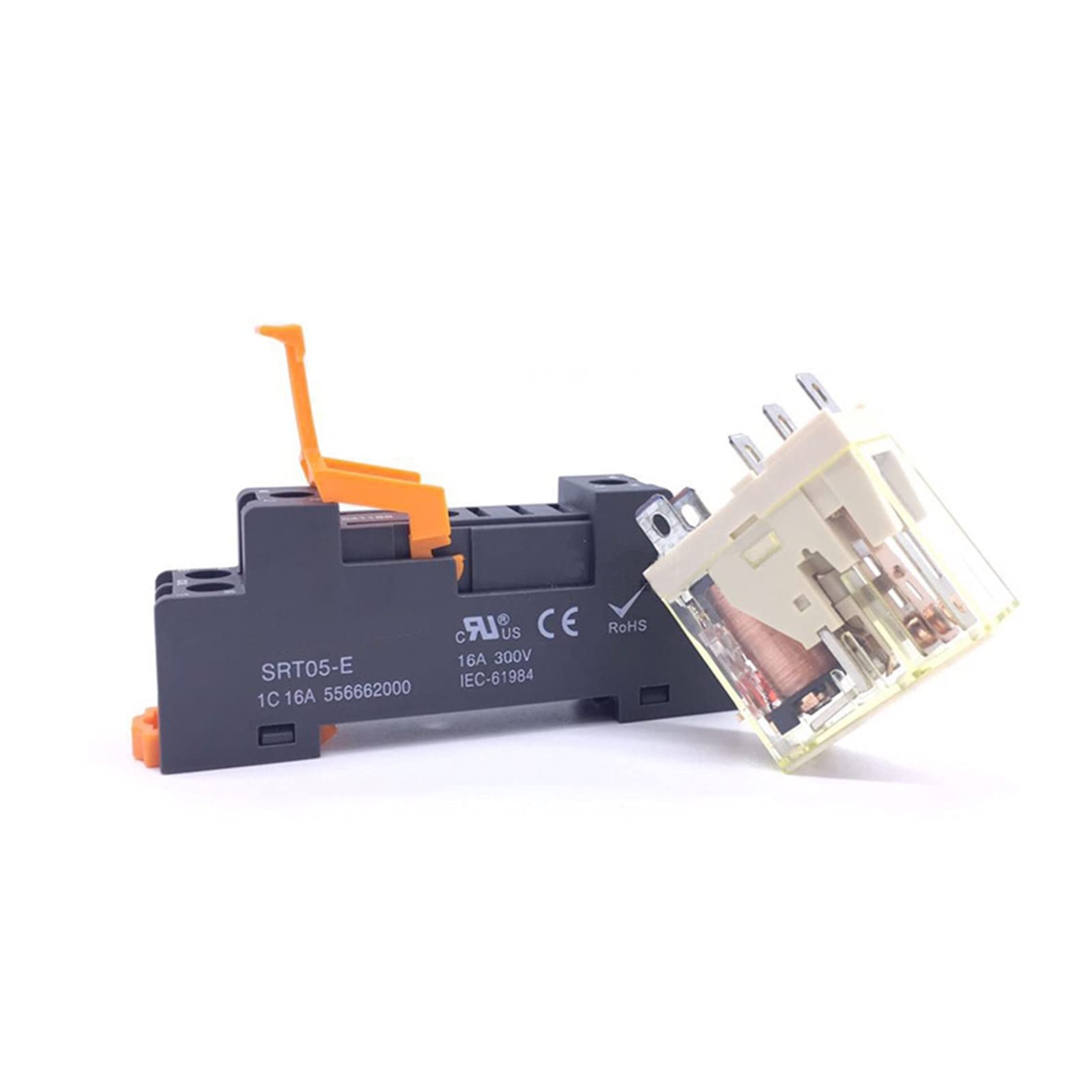 Relaisspule General Mini elektromagnetischer Relaisschalter mit Sockel AC 220 V DC 12 V 24 V 220 V 5/8 Pins Ersatzteile(Color:8pins Dc24v)