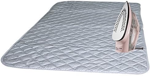 3-Piece Ironing Mat for Table Top, Washer and Dryer, 39.8 x 18.3 in | Portable Ironing Pad for Table, 4-Layer Heat Resistant, Magnetic Edges, Foldable for Small Spaces, Silicone Rest, Mesh Cloth