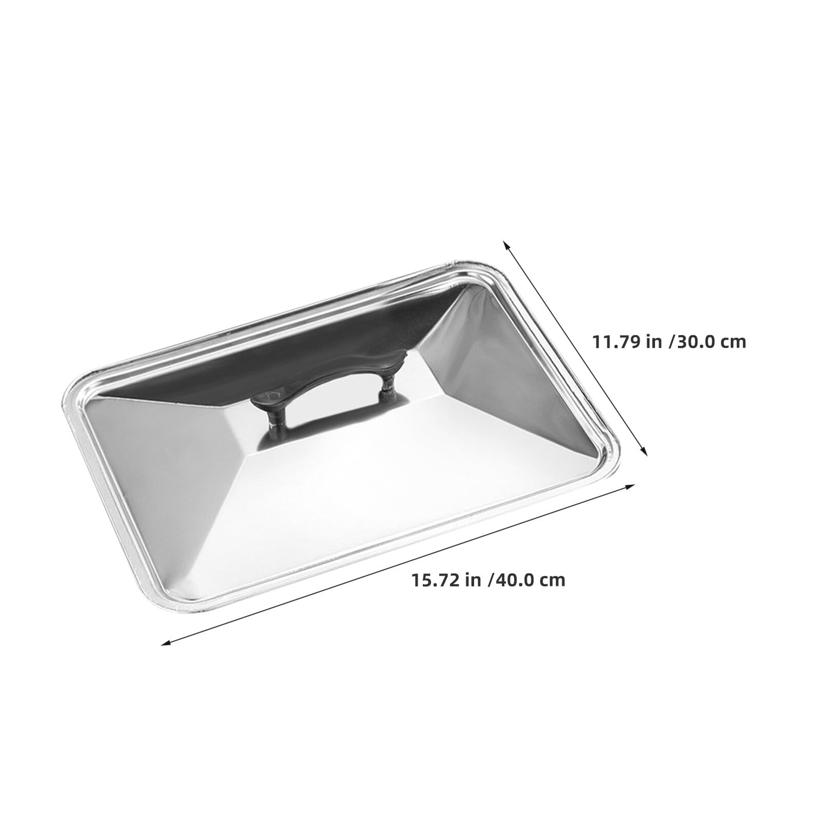 IMIKEYA Coperchio Rettangolare per Teglia in Acciaio Inox 40X30 CM Antispruzzo e Anti-Scottatura con Manico Resistente al Calore Adatto per Forno e Cucina Professionale