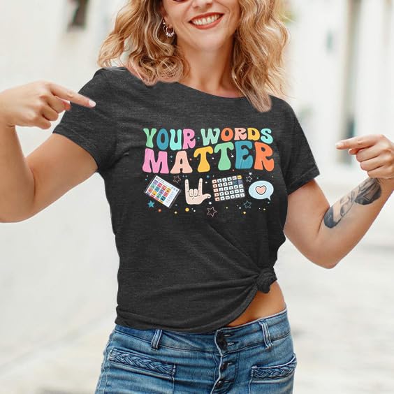 Teacher Shirts Speech Therapy Shirt: Women Special Education Sped Teacher T-Shirt Mental Health Graphic Tee Top4