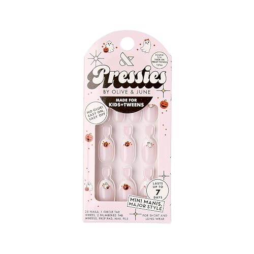Olive & June Kids Halloween Press-On Nail Tabs, Trick or Treat French