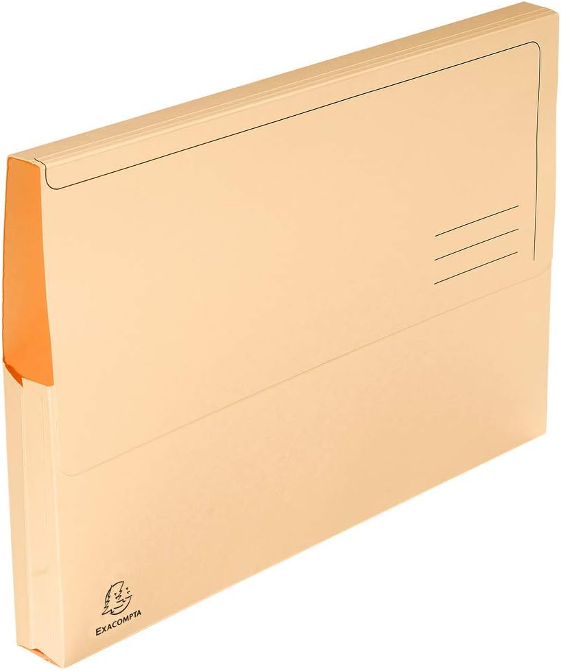 Exacompta - Ref 47970E - Super Pocket Wallets - 245 x 325mm in Size, Suitable for A4 Documents, 30mm Expanding Gusset, 210gsm Midweight Manilla - Assorted Colours (Pack of 10)