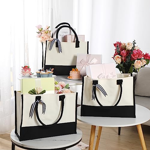 Image of Sweetude Canvas Tote Bags for Women Classic Initial Beach Bags with Handles Sublimation DIY Blank Personalized Tote