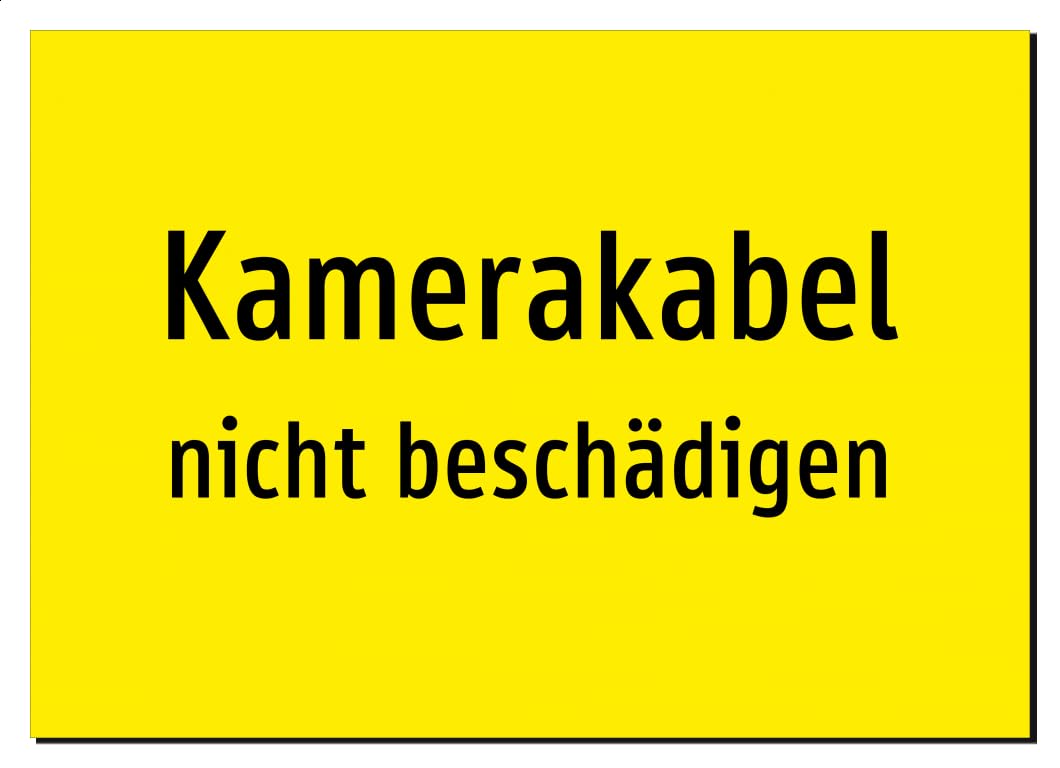 Kamerakabel - nicht beschädigen | Aluminiumschild A3, 420 x 297mm | nur Text, ohne Symbolgrafik