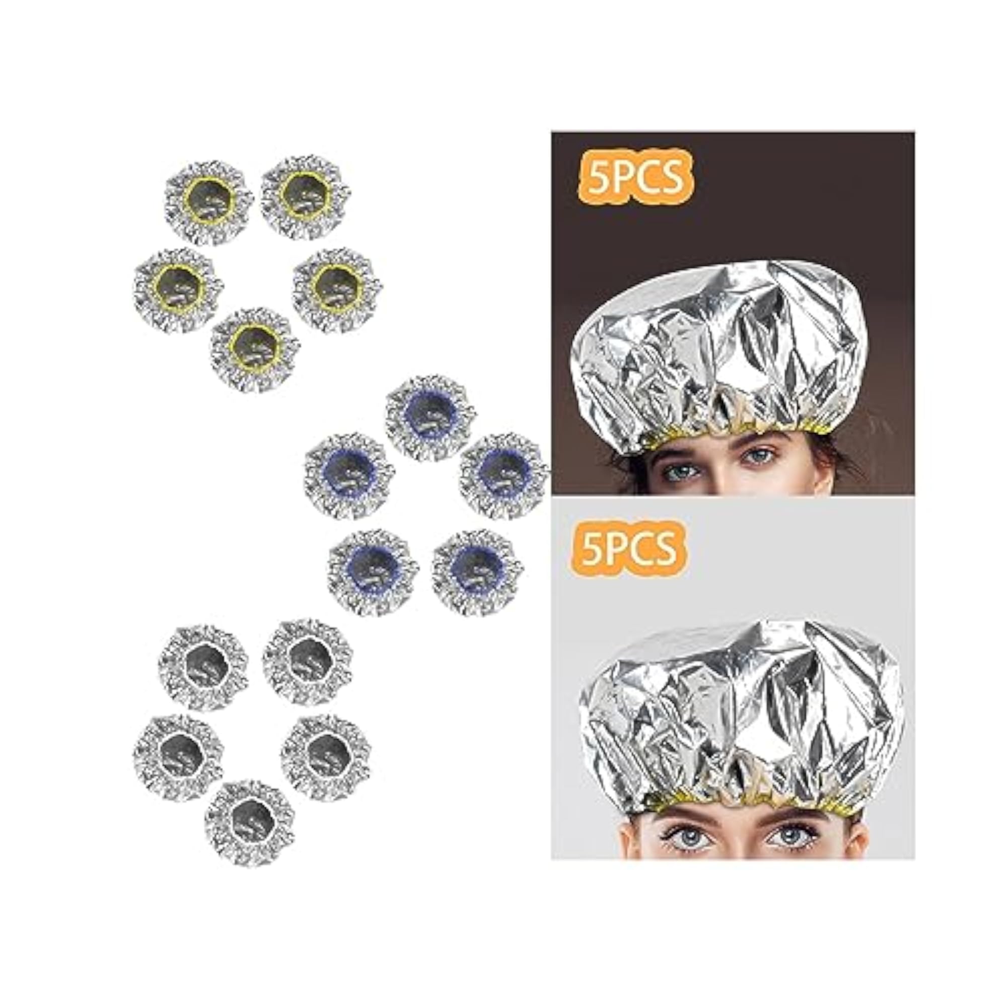 5Pcs Aluminum Foil Hair Caps Shower Cap Dyeing