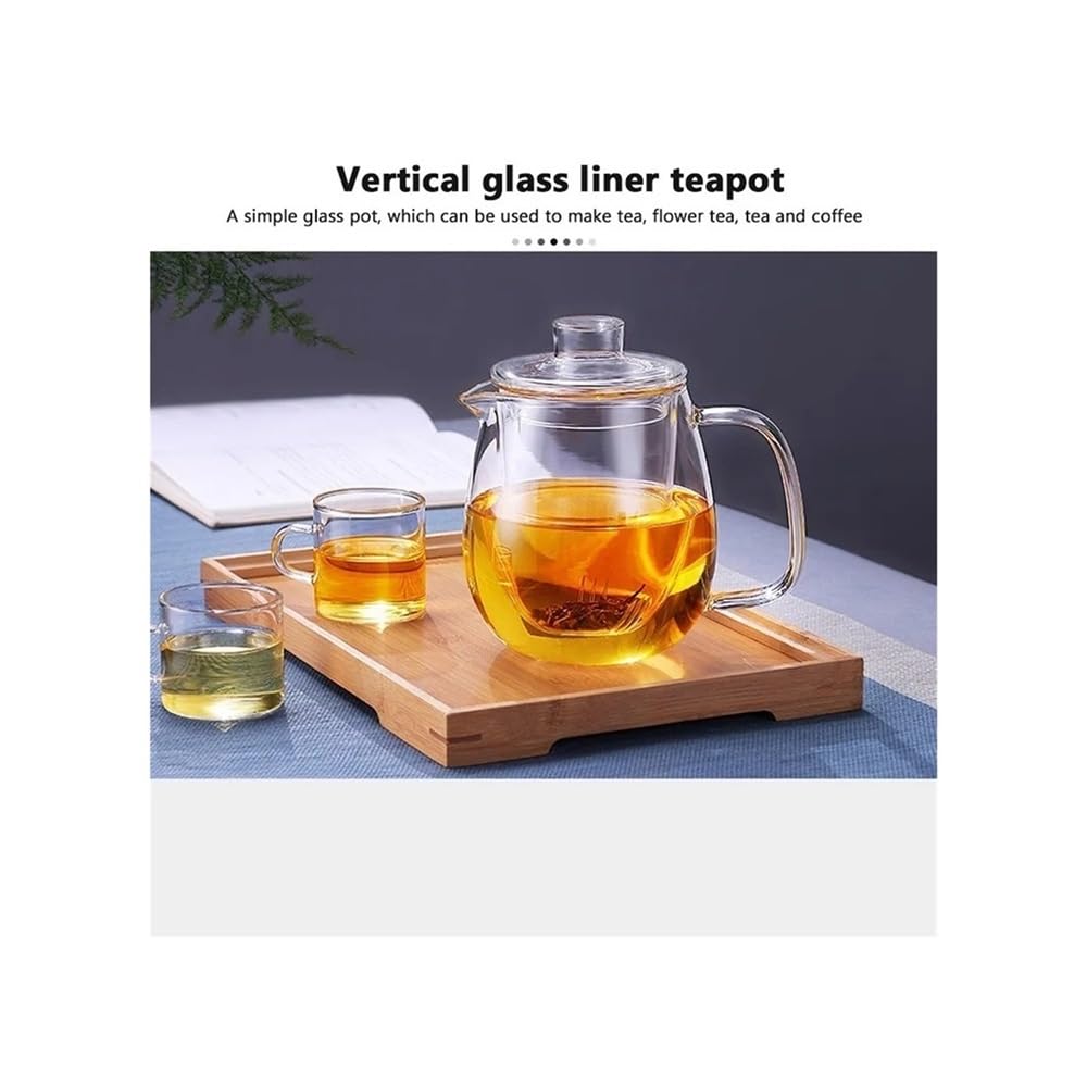 Teekessel Glas-Teekanne for Herd, hitzebeständig, explosionsgeschützt, for hohe Temperaturen Kaffeekanne(1200ml)