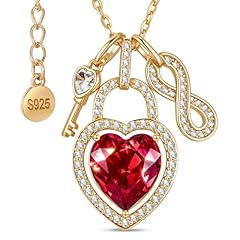14K Gold Plated + Garnet Red