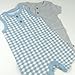 HonestBaby 2 Piece Short Sleeve and Tank Romper, Baby Buffalo Check Cornflower, 3-6 Months