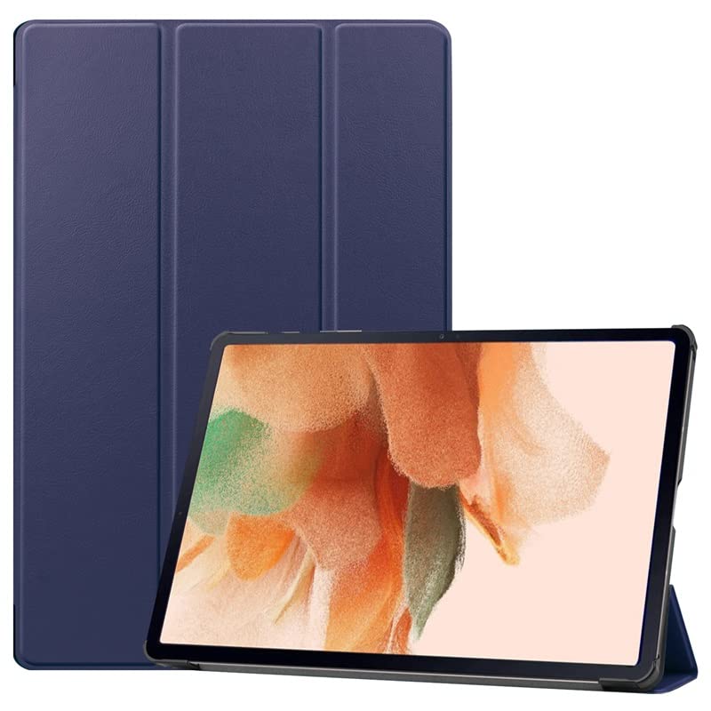 Image of Premium Shock Proof Stand Folio Multi Viewing Angles Hard PC Clear Back Case Cover Compatible with Samsung Galaxy Tab S8 Plus 12.4 inch (Sapphire Blue)