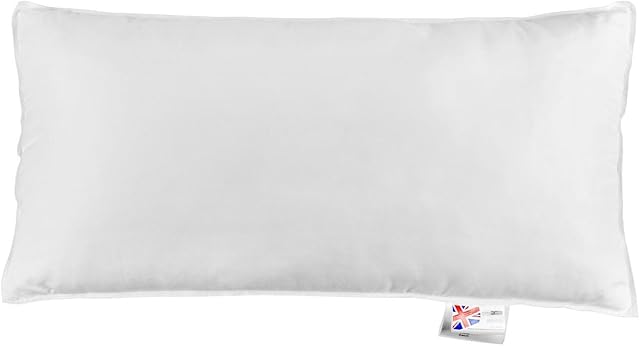 HOMESCAPES Microfibre Euro Continental Pillow - 40cm x 80cm (16"x32") Luxury Synthetic European Pillows Soft Support 100% Microfibre Casing