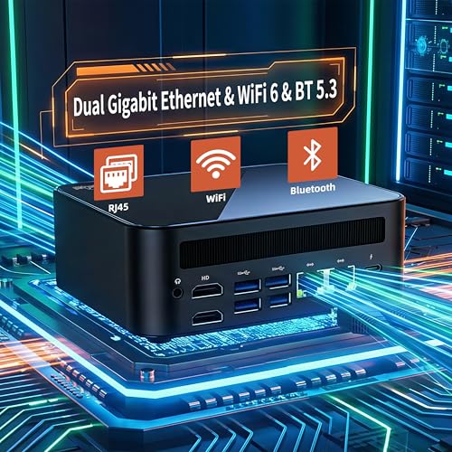 Image of DreamQuest Mini PC Windows11 Pro Pre-Load, AMD Ryzen 5 7430U (Up to 4.3GHz,6C /12T),16GB DDR4 512GB M.2 SSD Mini Desktop Computers, Dual HDMI 4K@60Hz / LAN, Type-C, WiFi 6, BT 5.3 for Home Business