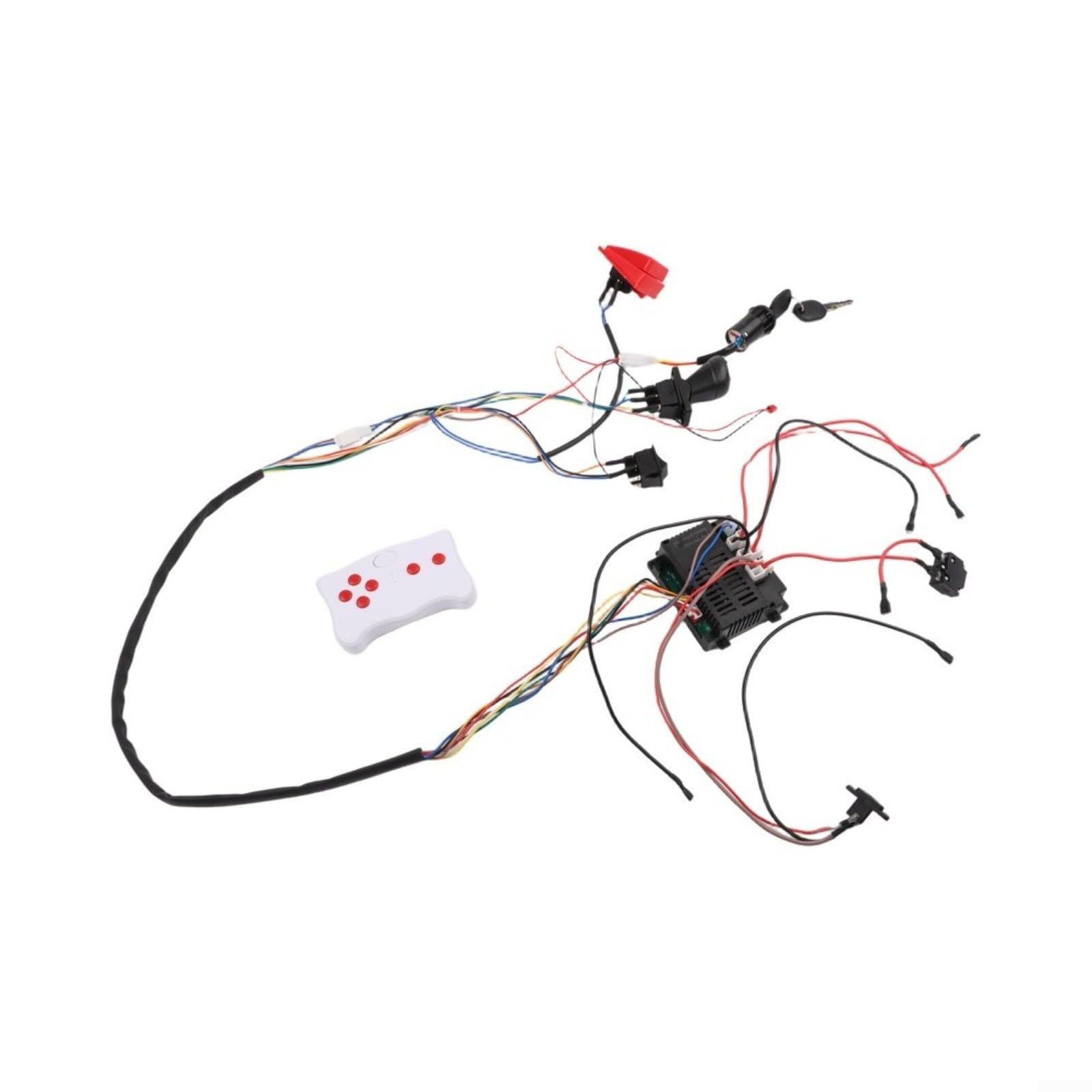 12V Kabelbaum Schalter Set Für Kinder Elektroauto, RX19 2,4G Fernbedienung Und Empfänger, DIY Umrüstkit Mit Pedal Und Überlastschutz Für Aufsitzauto Und Spielzeugauto
