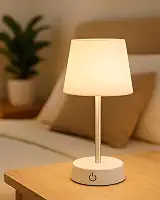 Abajur de Mesa LED Recarregável Touch Sem Fio | Luz Amarela Regulável| Luminária para Quarto, Criado-Mudo, Escritório, Leitura e Decoração Moderna