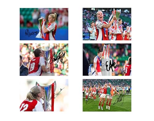 Fotos firmadas del Arsenal 2024/5 evita autógrafos falsos con este pack de Champions de 15 cm