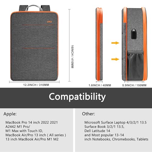 Image of ZINZ Slim & Expandable Laptop Backpack 15 15.6 16 Inch Sleeve with USB Port