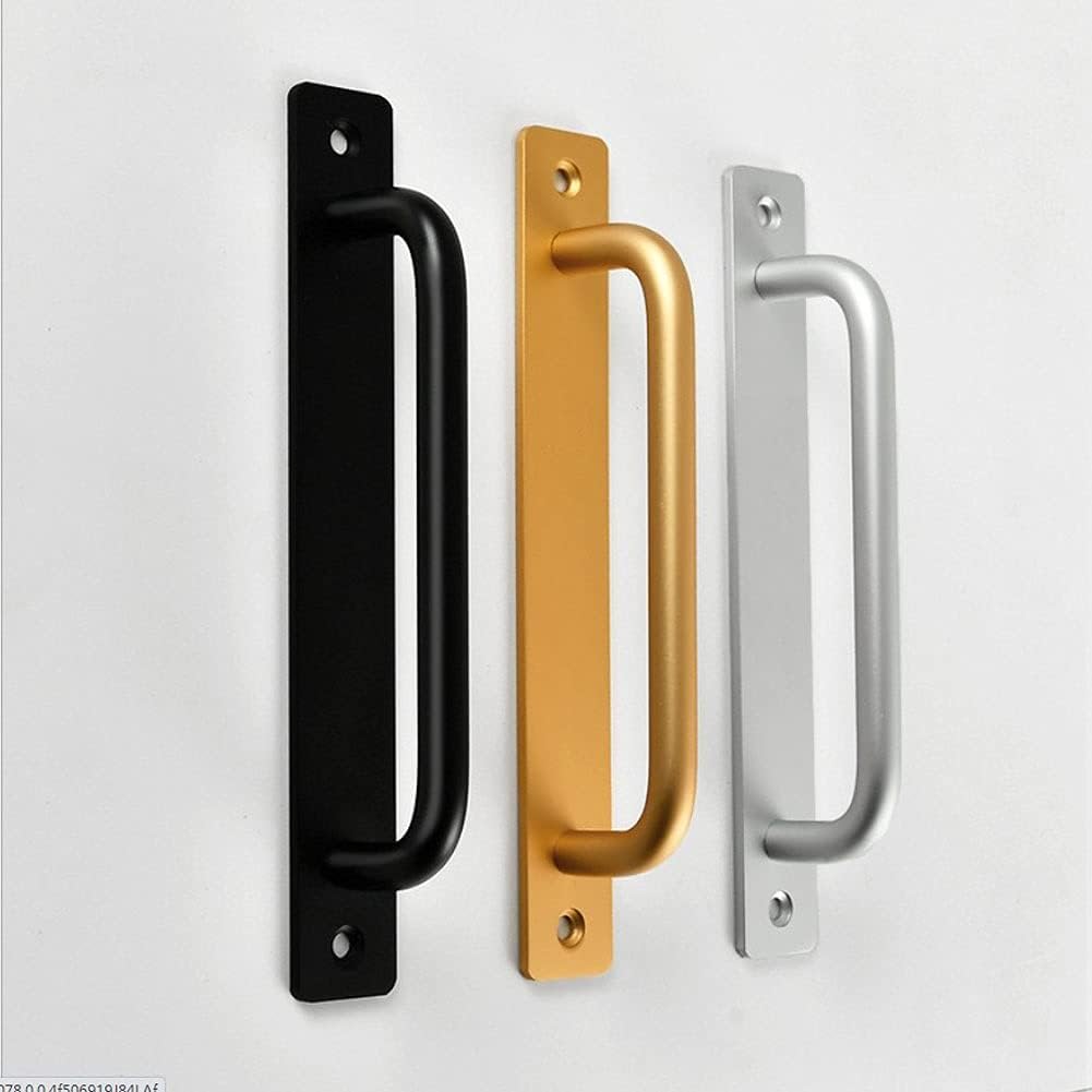 Door Handle Pull and Flush Hardware Set Wood Door Handle Furniture Hardware for Cabinet Cupboard Interior Door(Gray)