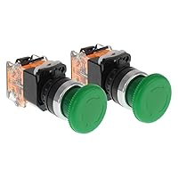 Vista 16 de Interruptor de botón de emergencia, cabeza de hongo rojo, para equipos domésticos o industriales, salas de operaciones, cajas de distribución, NO