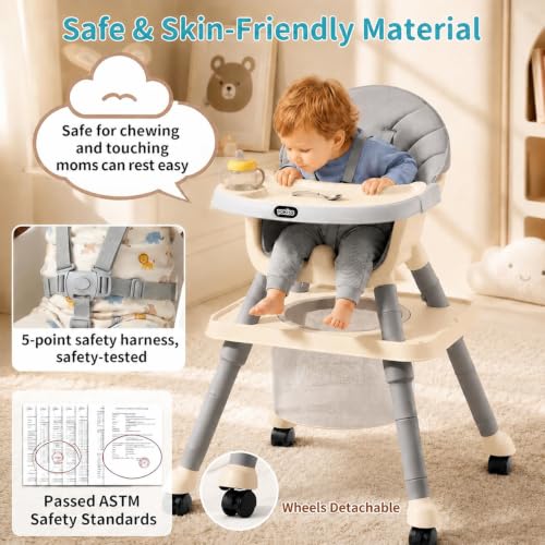 Image of Baby Highchair Gray-White