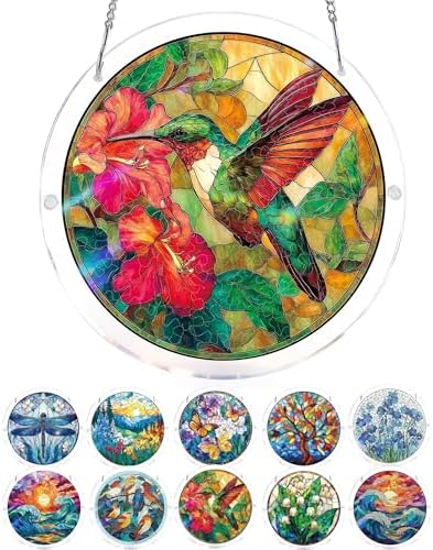Acrylic Jigsaw Puzzle Suncatcher, 7.9in/20cm Acrylic Suncatcher Puzzle, Suncatcher Puzzle Kit, for Doors Garden and Window Hanging&Birthday Gift (I)
