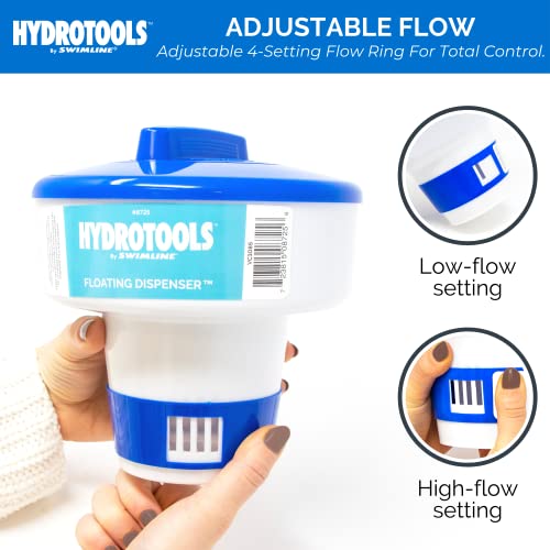 Hydrotools By Swimline 8725 Large Capacity Pool & Spa Chemical Dispenser | Compatible With Bromine & Chlorine Supports 1-3’’ Tablets | Adjustable Control Ring For Customizable Flow Rate #TOP4