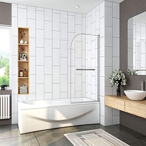 900x1400mm EASY CLEAN 180 degree Hinged 2 Fold Folding Shower Bath Screen Reversible Glass Panel