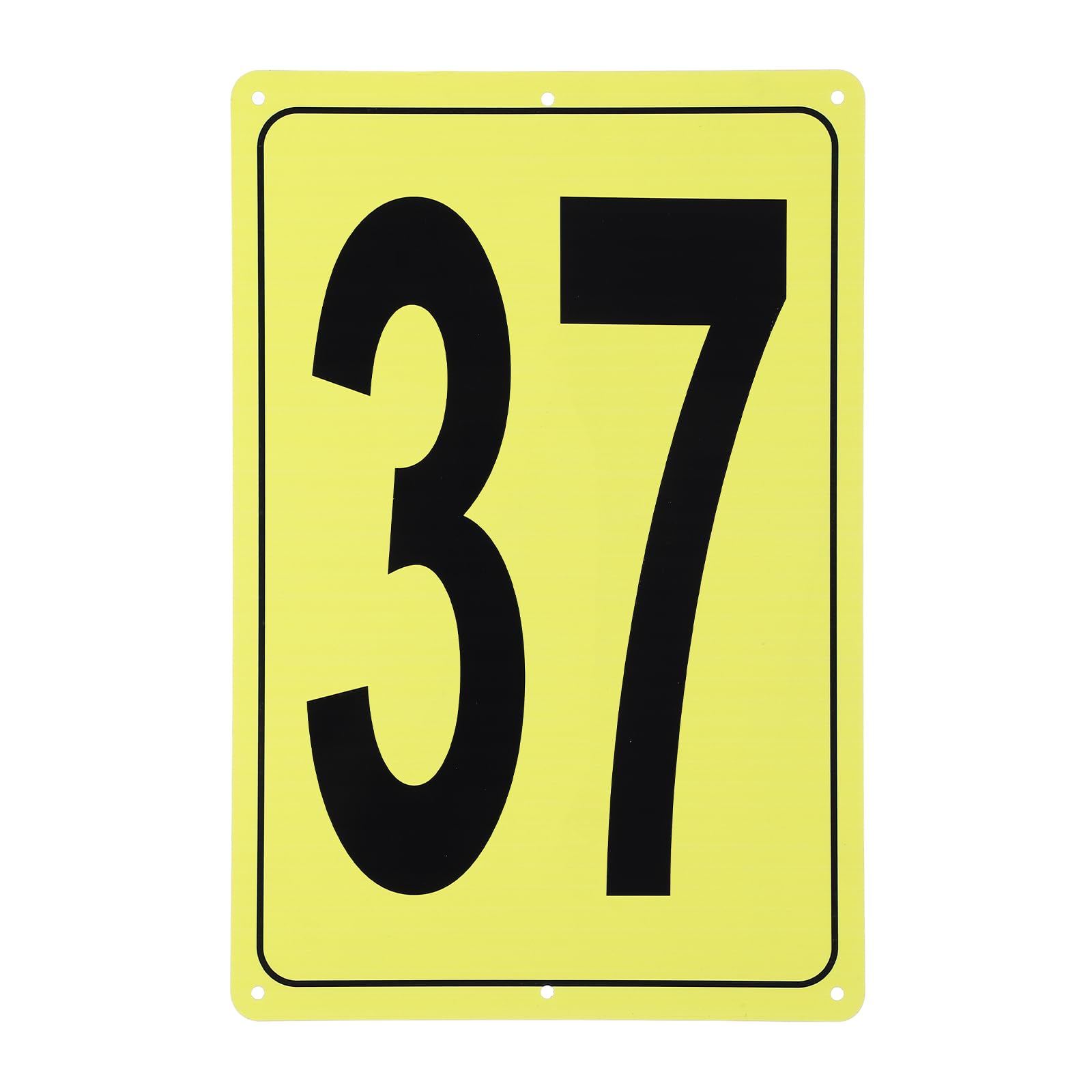 Placa de metal de números grande PATIKIL de aluminio 12x8 número 37 amarillo rectangular 7