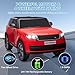 Hetoy 24V 2-Seater Licensed Land Rover Ride On Car Toy w/Parent Remote Control, 3 Speeds, Wireless Music, MP3 Player, Electric Car for Kids,Red