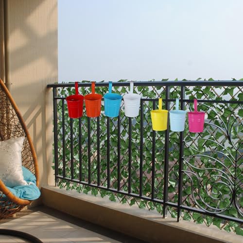 Pots de fleurs en métal avec trou de drainage et suspensions amovibles - 3