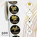 500 Thank You for Supporting My Small Business Stickers – 1.5 Inch Black and Gold Foil Round Labels – 4 Fonts – Waterproof Self-Adhesive Seals for Packaging, Envelopes, Boxes, Orders & Gift Bags