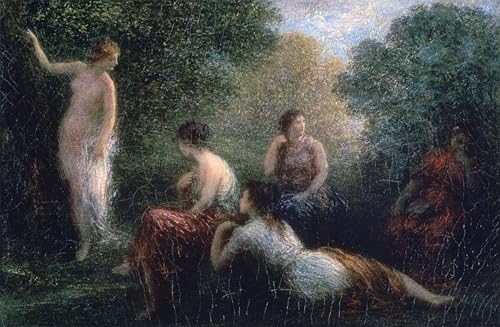 Toile Arcadie Femme au bain par Fantin Latour - Impression artistique 60x90cm pour décoration
