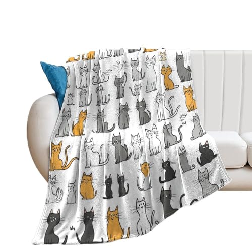 Couverture flanelle chatons contre le froid plaid isolant et douillet