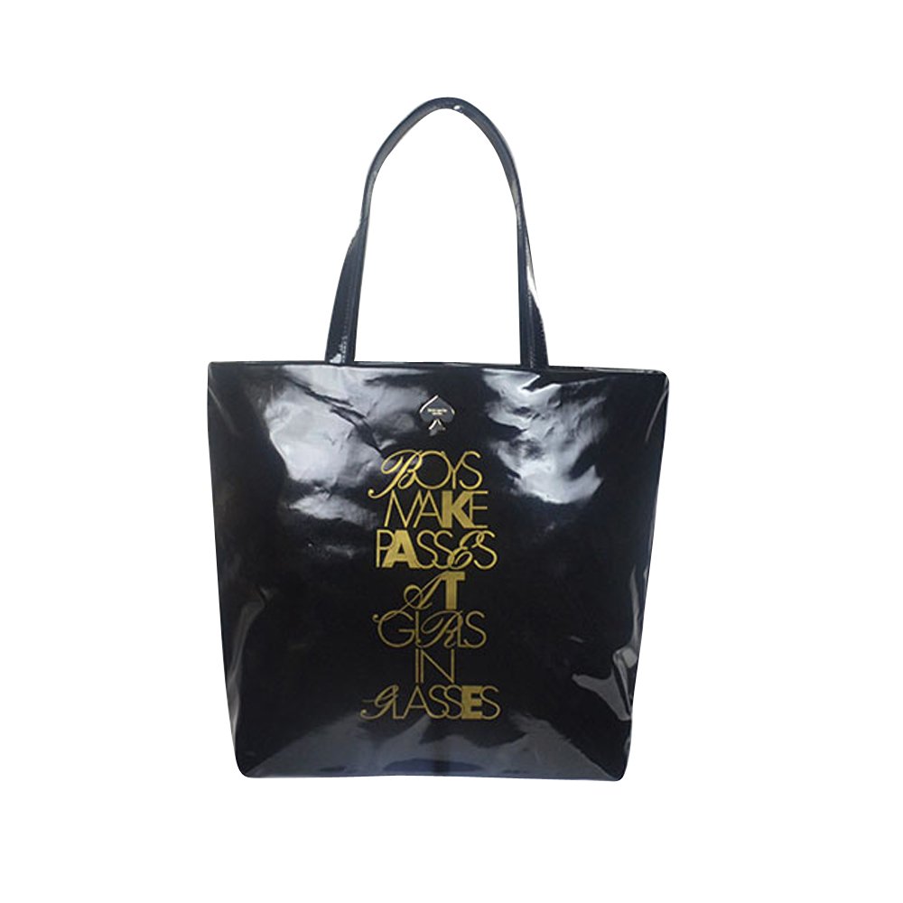 Kate Spade Required Reading Bon Shopper Black PVC