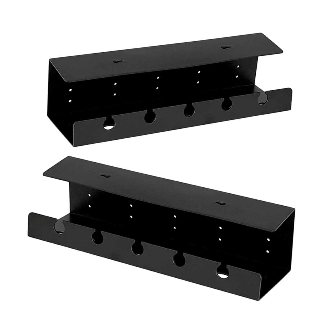 Organizador de Cables Autoadhesivo para Escritorio 2 Piezas, Soporte sin Taladro, Bandeja de Almacenamiento Debajo del Escritorio para Oficina y Hogar, Color Negro