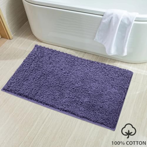 Image of Luxe Home Colosseum Bath Mat 100% Cotton (40x60 cm) Super Soft Non-Slip Bathroom Mat for Bedroom Door (Navy Blue) Pack of 1