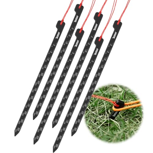 Ultralight Tent Stakes, 4.72 Inch Carbon Fiber Tent Pegs, Lightweight Tent Stakes Backpacking Gear for Camping Hiking (6 Pack)