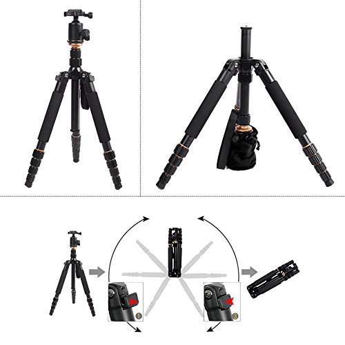 Andoer Przenośny statyw 153 cm/60 cali statyw ze stopu aluminium monopod monopod z głowicą kulową do aparatu Canon Nikon Sony DSLR