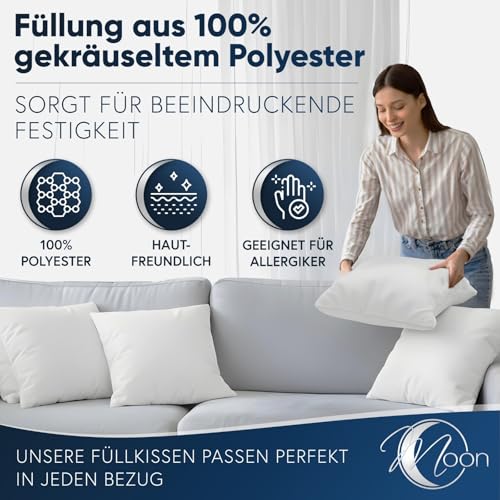 Coussin intérieur 40 x 60 cm Moon lot de 4 pour canapé