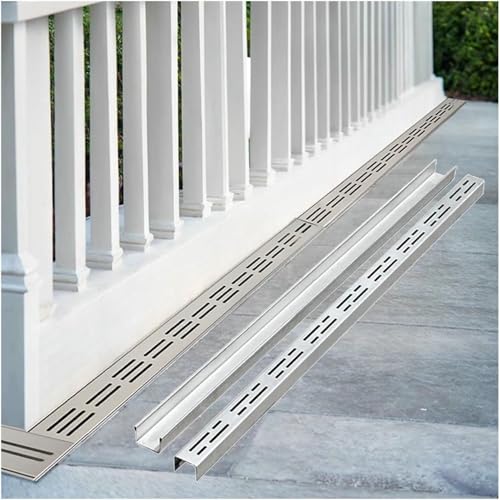 Kit d'évacuation de tranchée en acier inoxydable avec grilles amovibles jardin terrasse