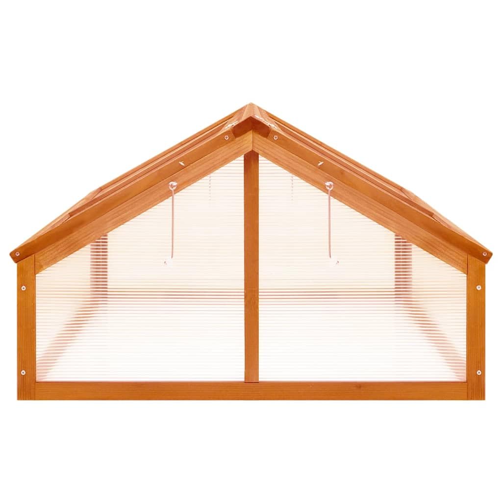 Serre Marron 114x80x50 cm Bois de Sapin Serre de Jardin Serre Tomate Serre pour Jardin Culture Terrasse Extérieur